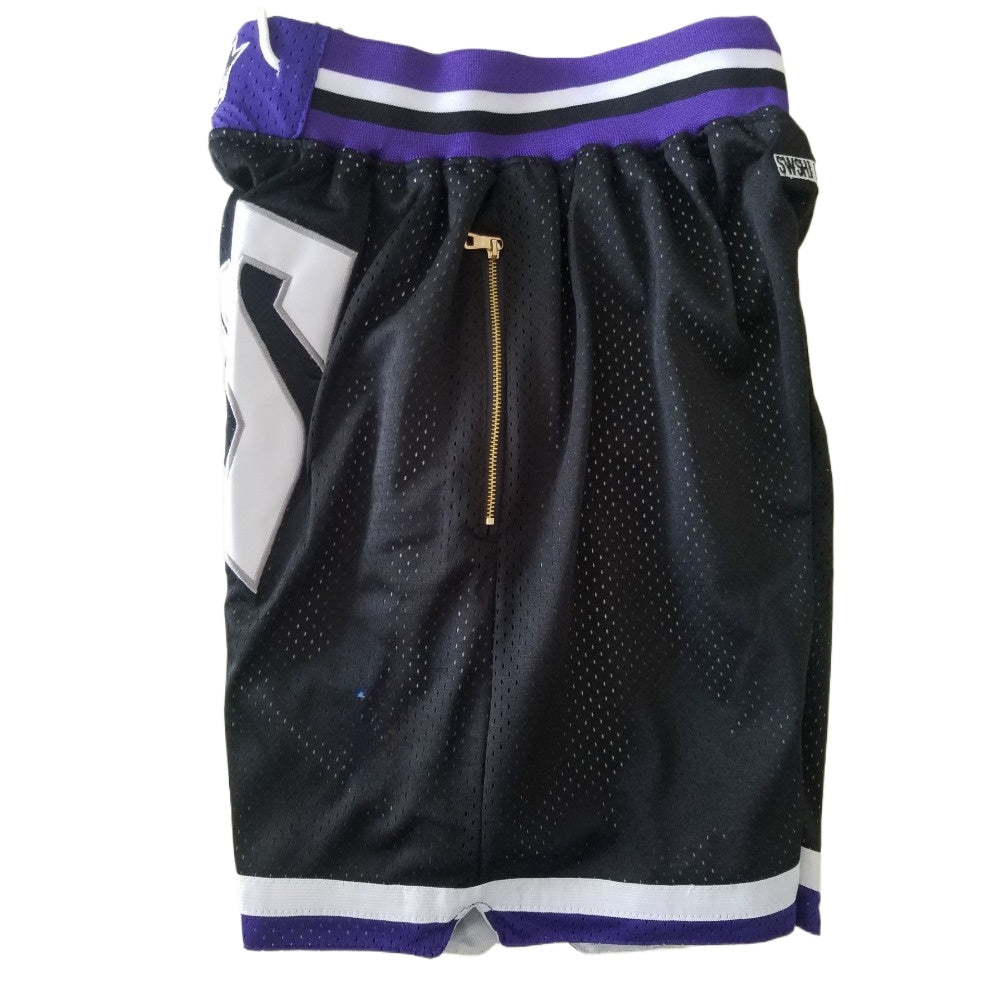 Classic Kings Sports Pants with Zip Pockets Mesh Basketball Shorts Embroidered