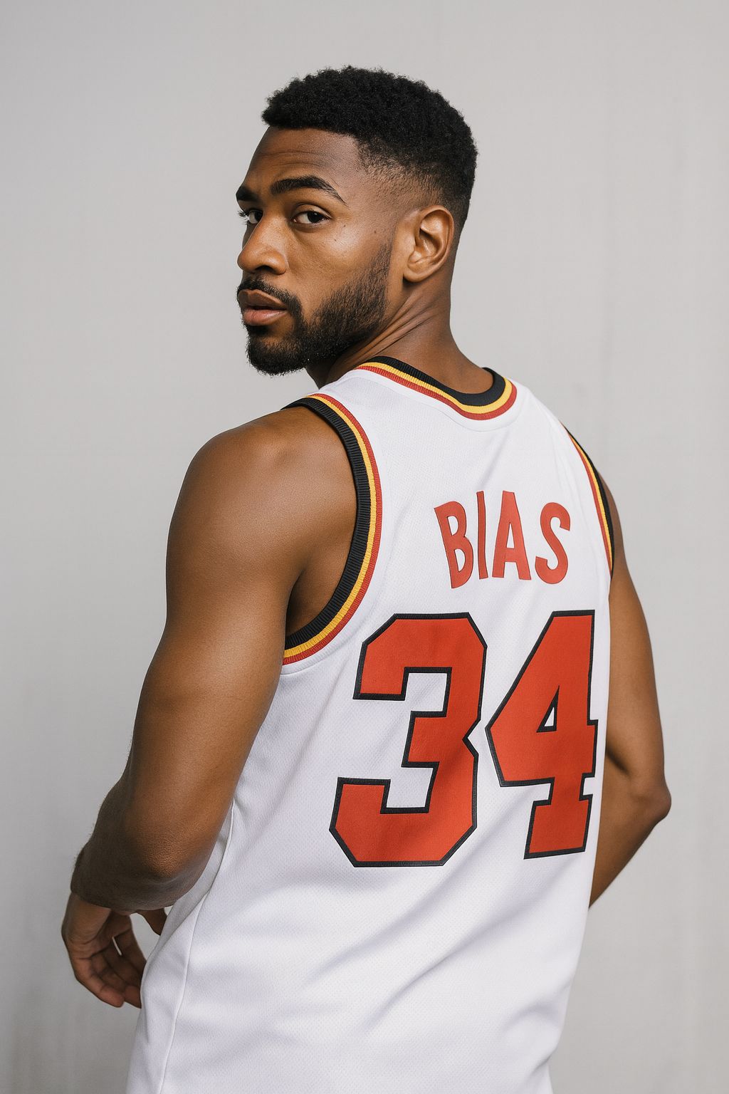 Len Bias #34 Maryland Terrapins College Basketball Jersey White