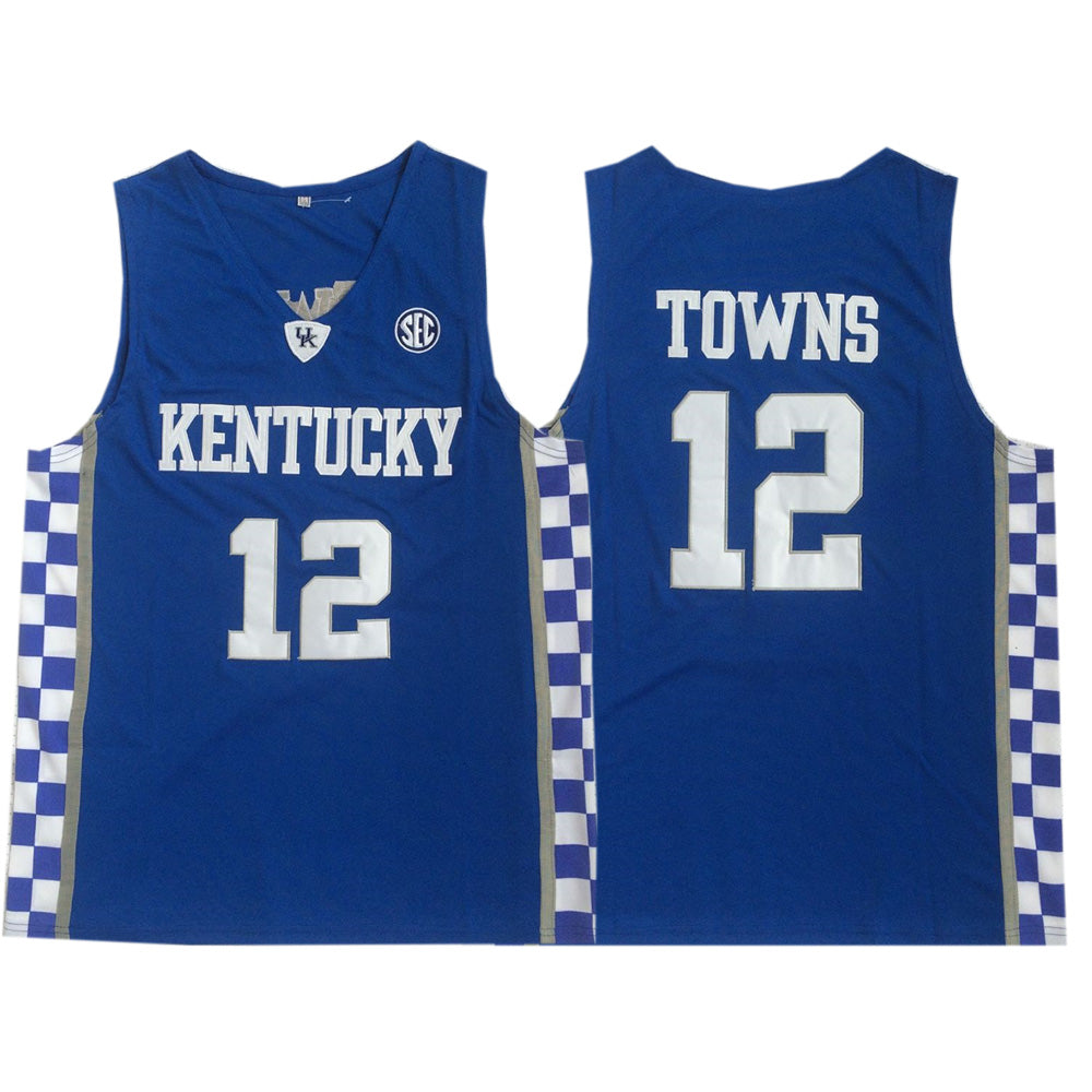 Vintage Karl-Anthony Towns #12 Kentucky Wildcats Basketball Jersey – Blue