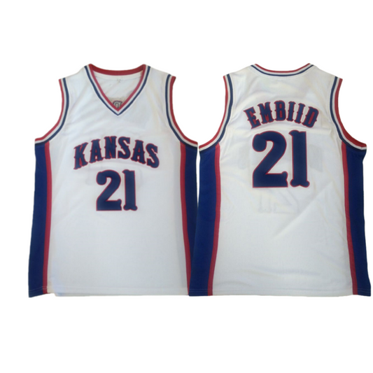 Joel Embiid #21 Kansas College Basketball Jersey