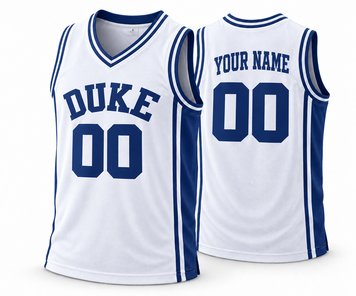 Custom Embroidered Retro Duke Basketball Jersey – Name & Number