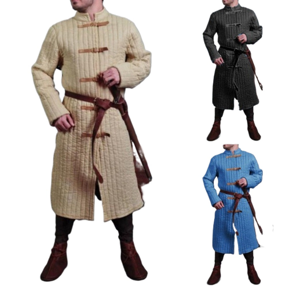 Medieval Warrior Gambeson Knights LARP Thick Padded Armor Coat Cosplay Aketon Outfit