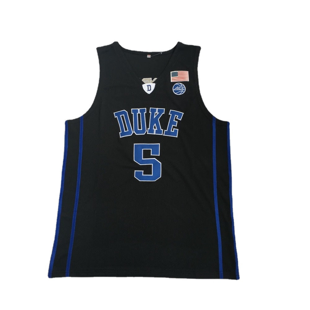 R.J. Barrett  #5 Duke College Basketball Jersey -Black Embroidered