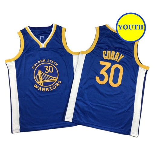 Kids Youth Basketball Jersey 30 Curry Blue