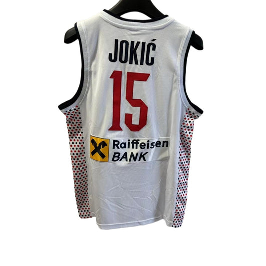 Serbia National Team Nikola Jokić #15 White Basketball Jersey Embroidered
