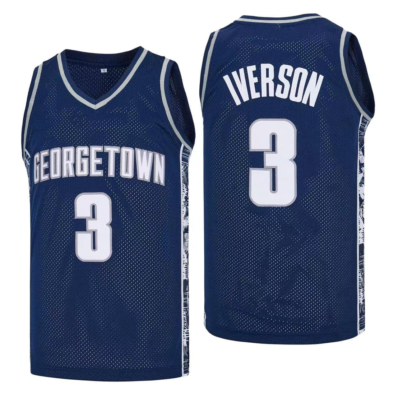 Hoyas Allen Iverson #3 Georgetown University Basketball Jersey