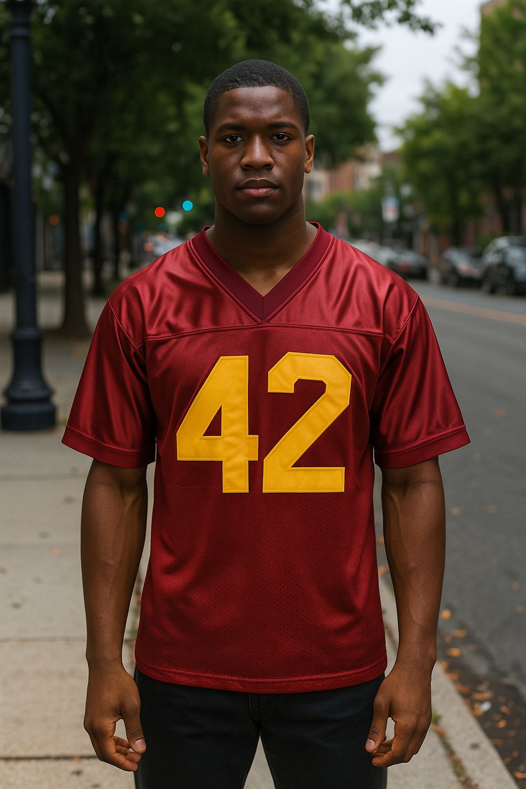 Custom Boyz n the Hood – Ricky Baker #42 Football Jersey (Morris Chestnut)