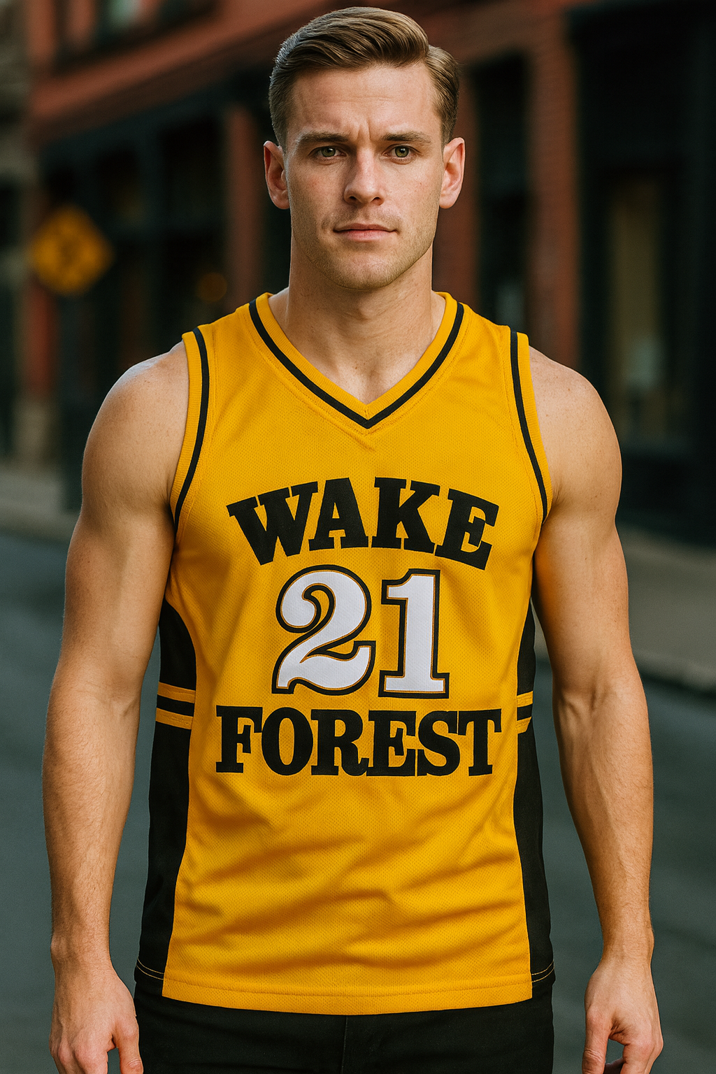 Tim Duncan #21 Wake Forest Basketball Jersey College BLACK/WHITE