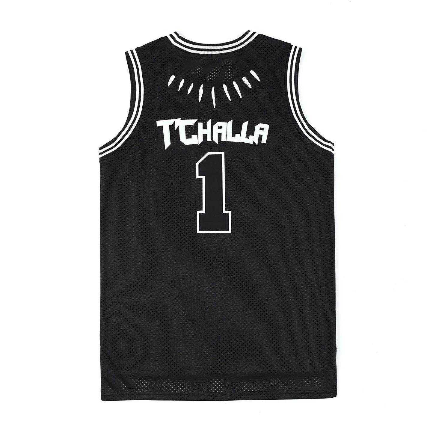 WAKANDA KING T’CHALLA  #1 Hip-hop Retro Jersey American Basketball Jersey Black