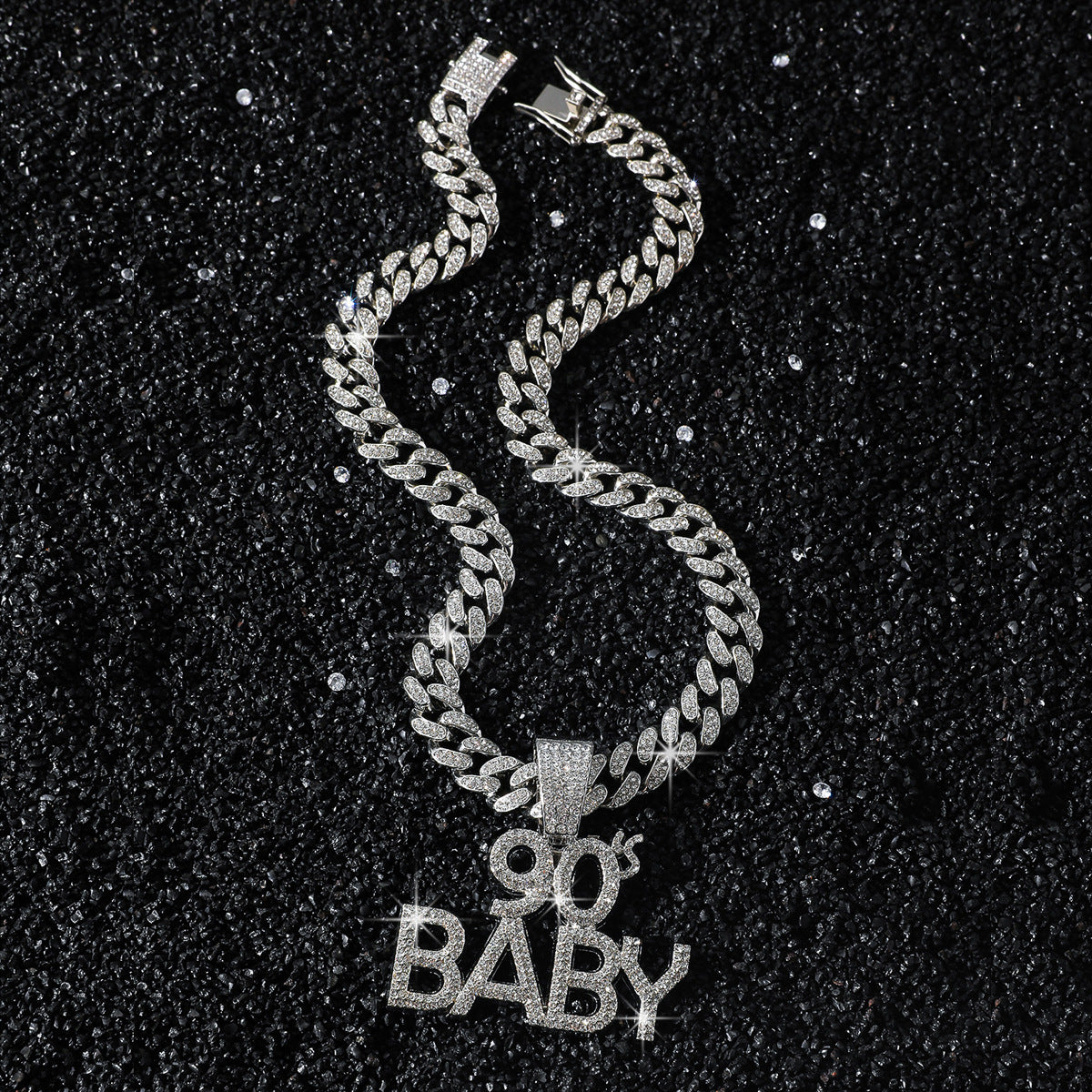 Personalized Hip Hop Style English Letter 90 BABY Pendant Hip Hop Creative Pendant Necklace