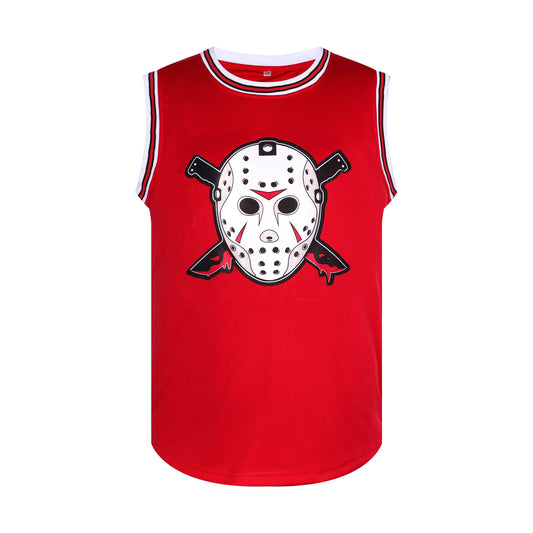 Voorhees #13 Horror Movie Basketball Jersey Red Stitched Jersey