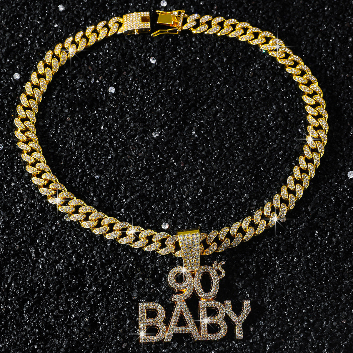 Personalized Hip Hop Style English Letter 90 BABY Pendant Hip Hop Creative Pendant Necklace