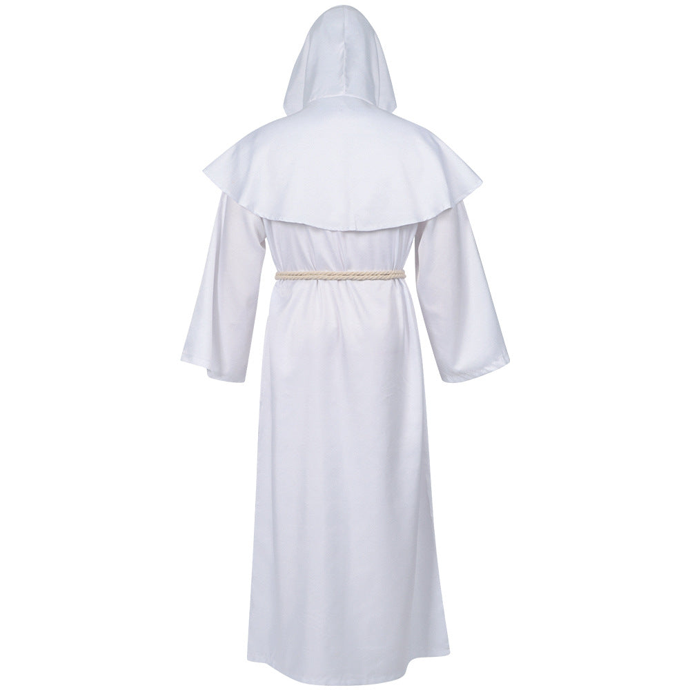 Medieval Monk Costume Wizard Priest Cos Costume Halloween Grim Reaper Robe Cosplay Cosplay