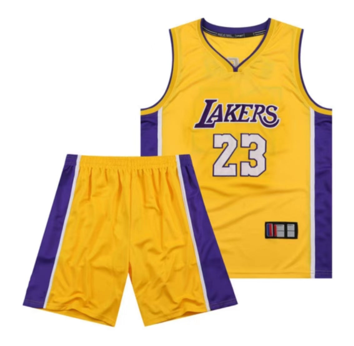 Lebron James #23 Retro Lakers Breathable Basketball Jersey Pants Set Embroidery fit for Youth to Adult