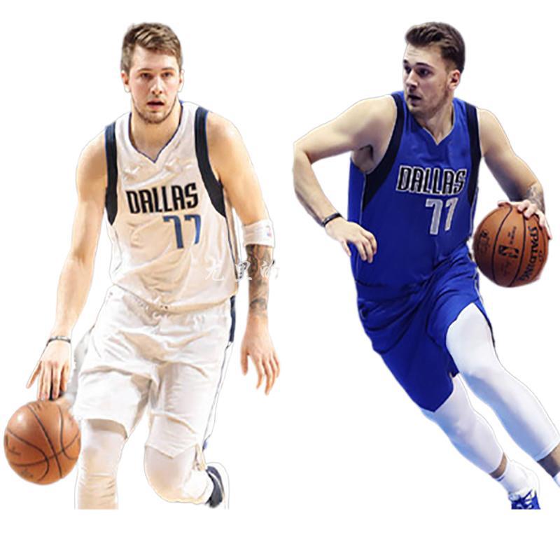 Retro Dallas Doncic #77 Breathable Basketball Jersey Pants Set Embroidery fit for Youth to Adult
