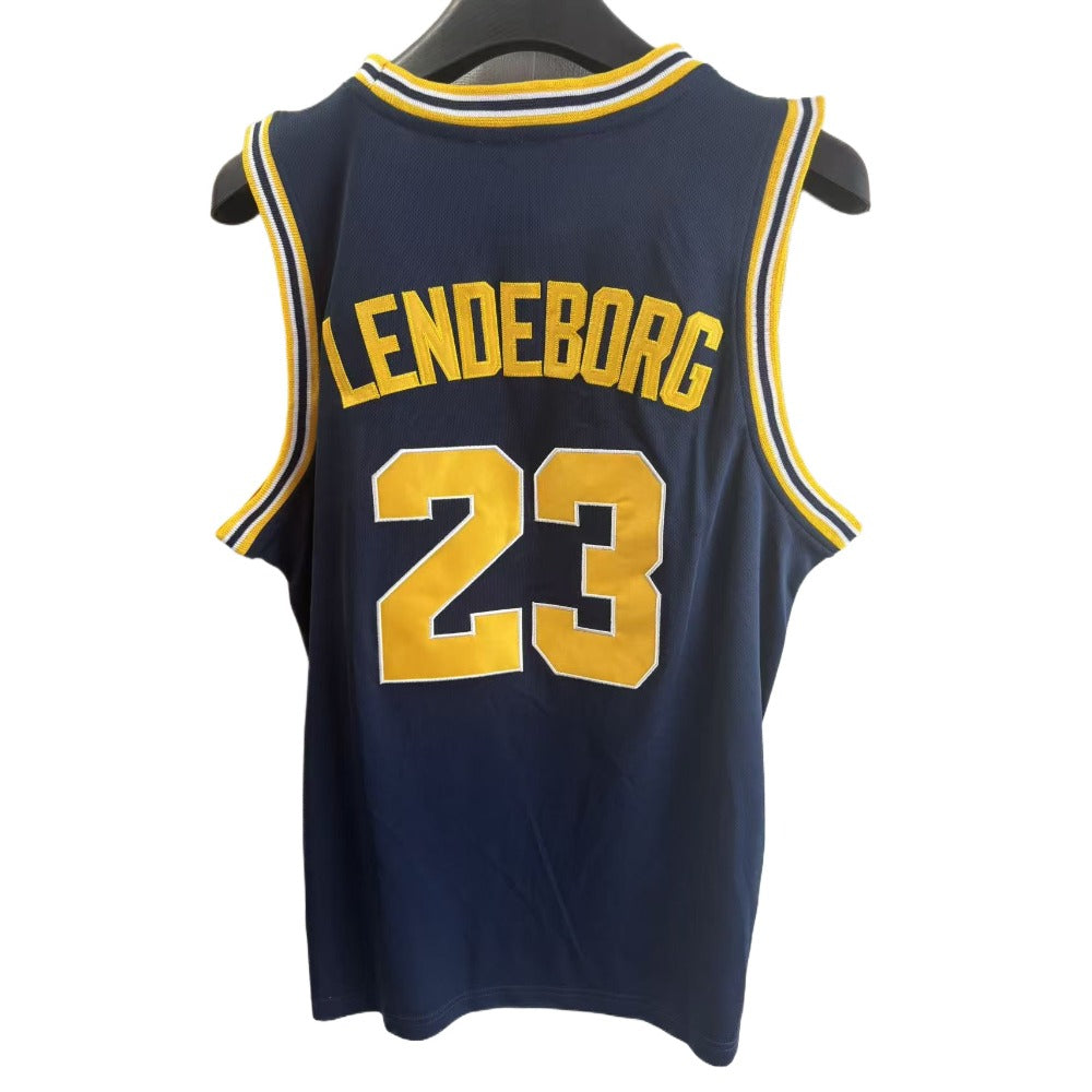 Yaxel Lendeborg  #23 Michigan Basketball Jersey College  Jerseys Navy Blue