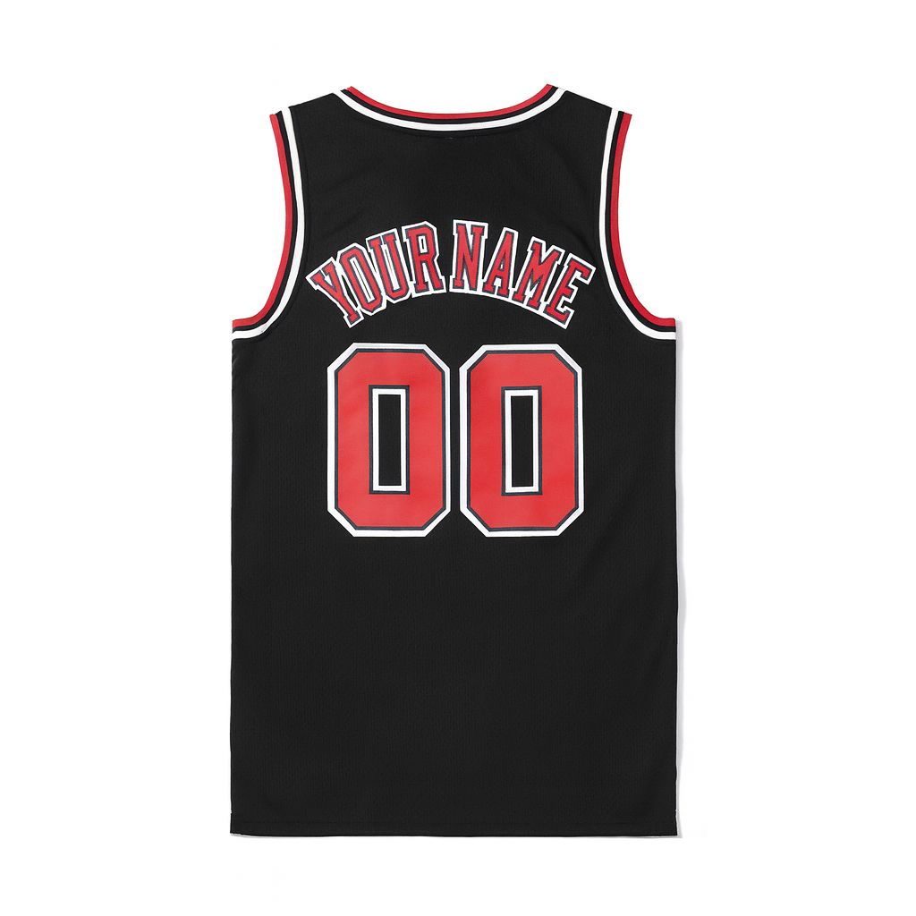 Premium Custom Embroidered Retro Swim man Chicago Basketball Jersey