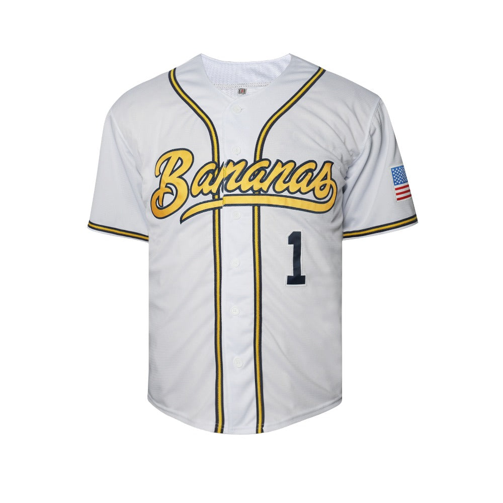 Savannah Bananas Baseball Jersey White Button Up Jersey
