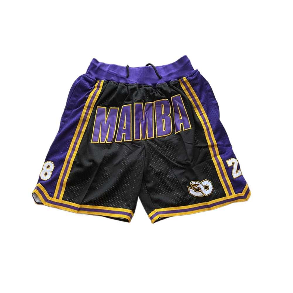 Throwback Classic Kobe Bryant Mamba 8/24 Stitched Basketball Shorts Sports Pants 