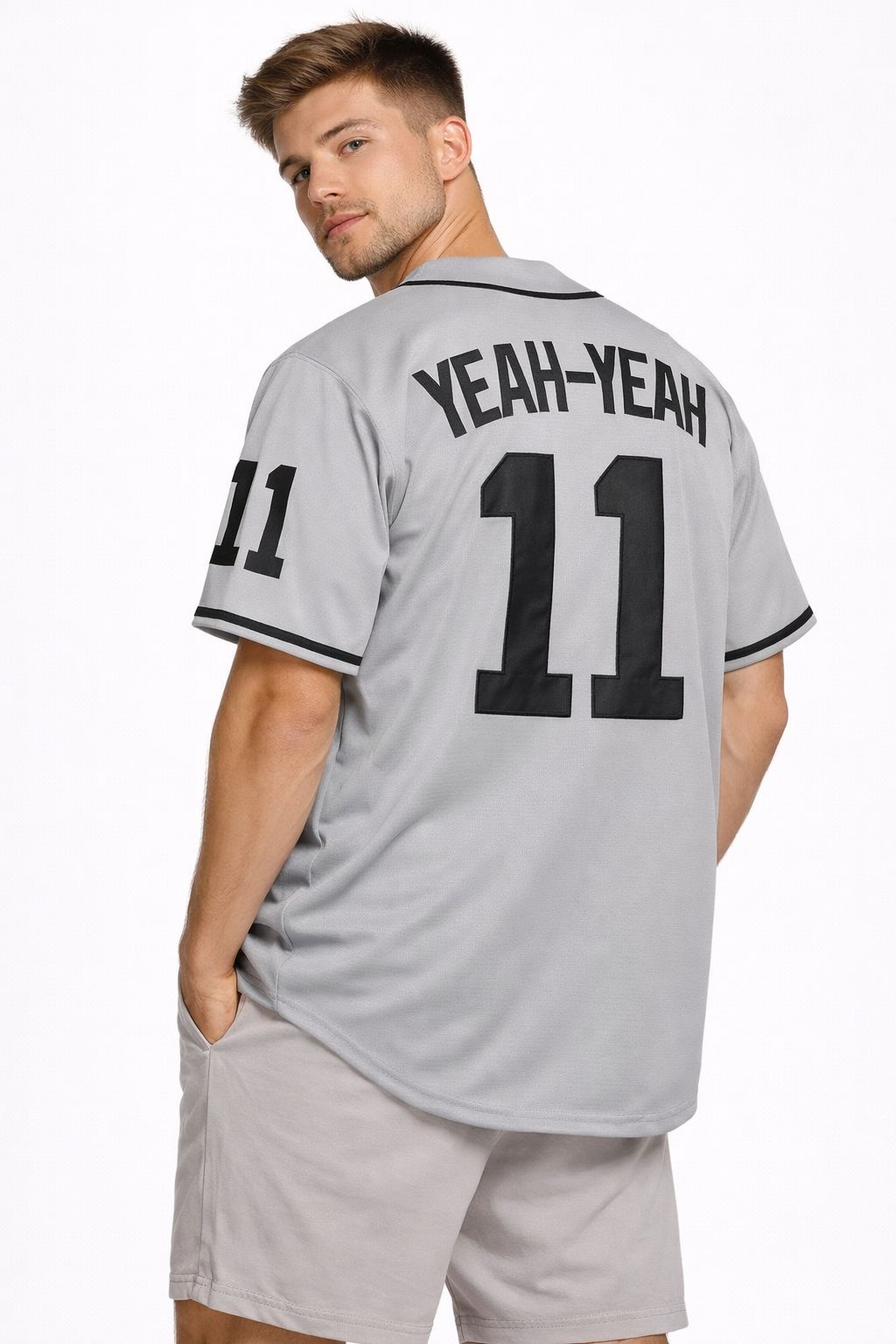 The Sandlot Yeah Yeah #11 Men Stitched Movie Baseball Jersey Gray Color