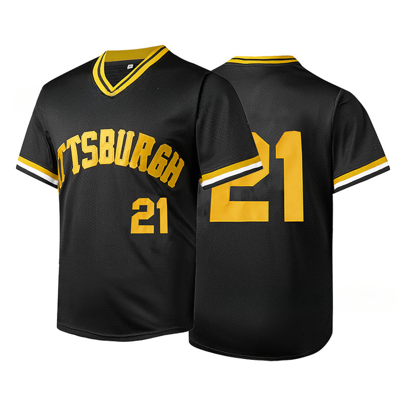 Men's Pittsburgh  #21 #8 Baseball Jersey Mesh Shirts: Sports Match Edition