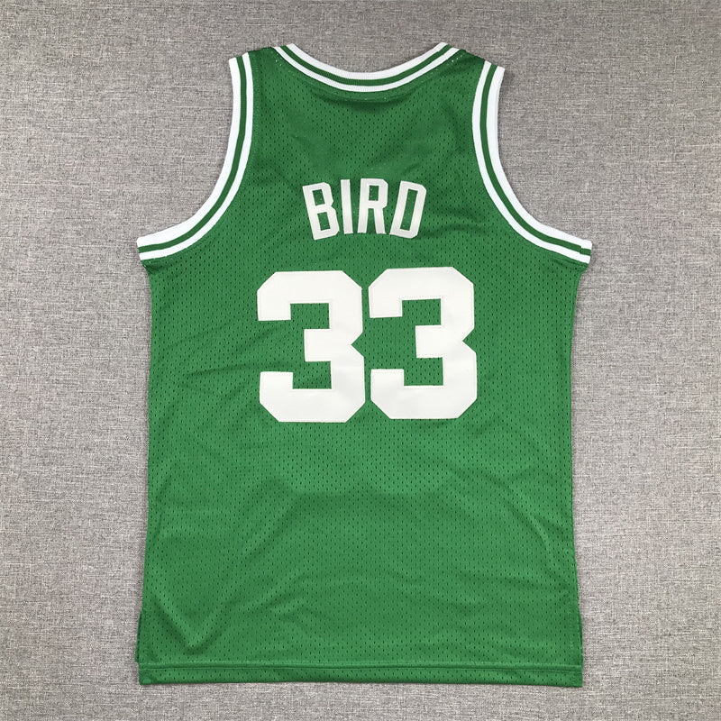 Kids Youth Larry Bird #33 Boston Throwback Basketball Jersey Green