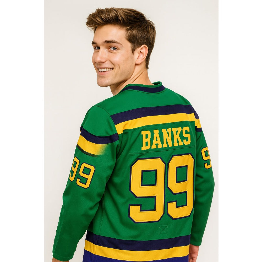 The Mighty Ducks Movie Hockey Jersey Adam Banks  # 99 movie jerseys top selling