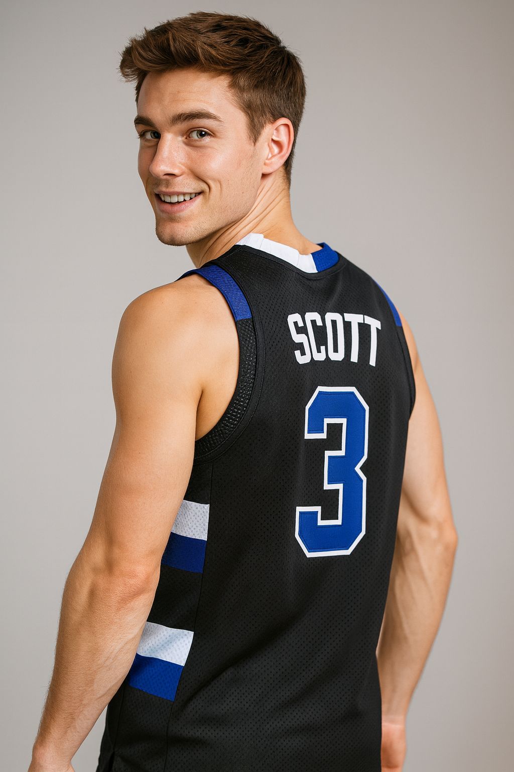 Lucas Scott #3 One Tree Hill Ravens Throwback Basketball Movie Jersey