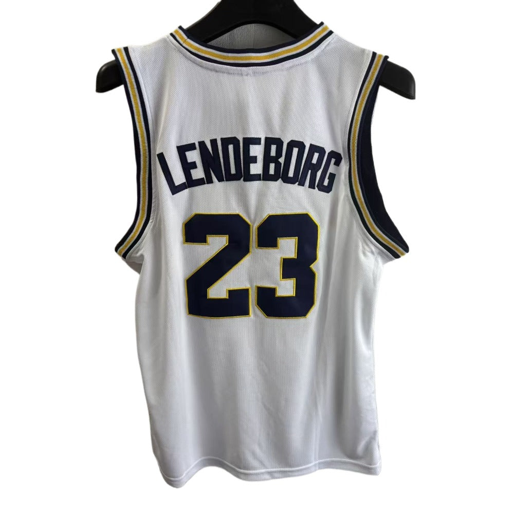 Yaxel Lendeborg  #23 Michigan Basketball Jersey College  Jerseys White