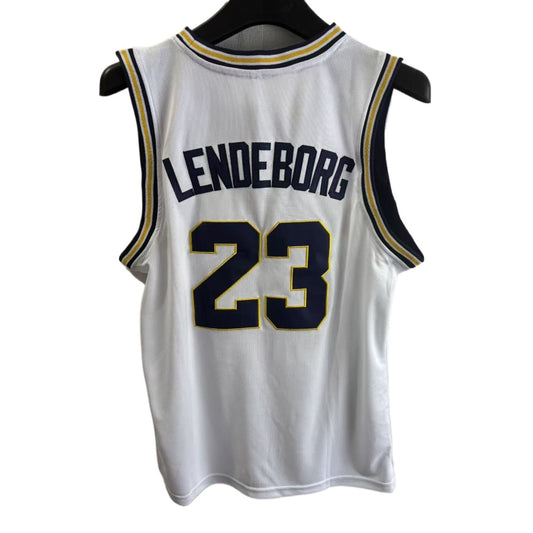Yaxel Lendeborg  #23 Michigan Basketball Jersey College  Jerseys White