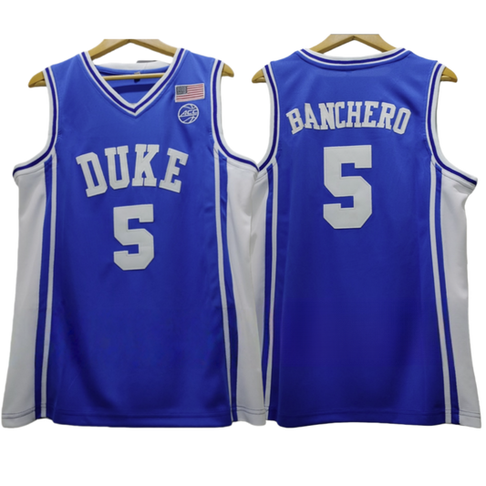 Paolo Banchero #5 Duke College Basketball Jersey -Blue