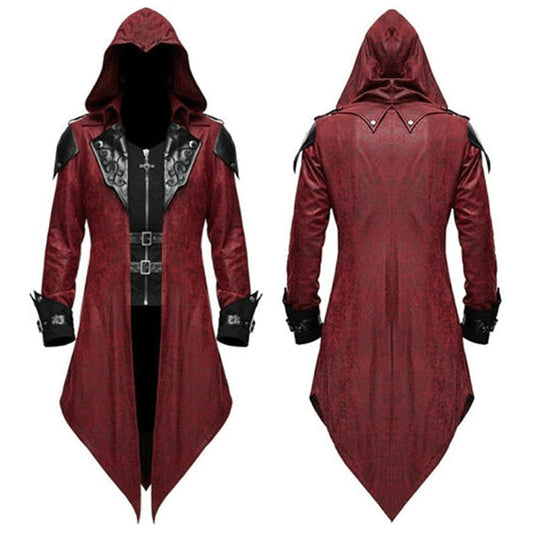 Unisex Victorian Tailcoat Steampunk Gothic Assassin Jacket Halloween Cosplay
