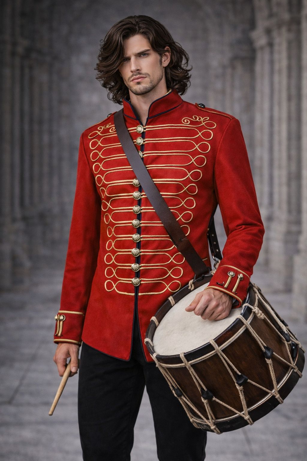 Men's Vintage Retro Gothic Steam Drummer Parade Jacket Matching Band Uniform