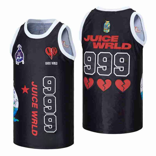 JUICE WRLD #999 LYRICAL LEMONADE Basketball Jersey Black