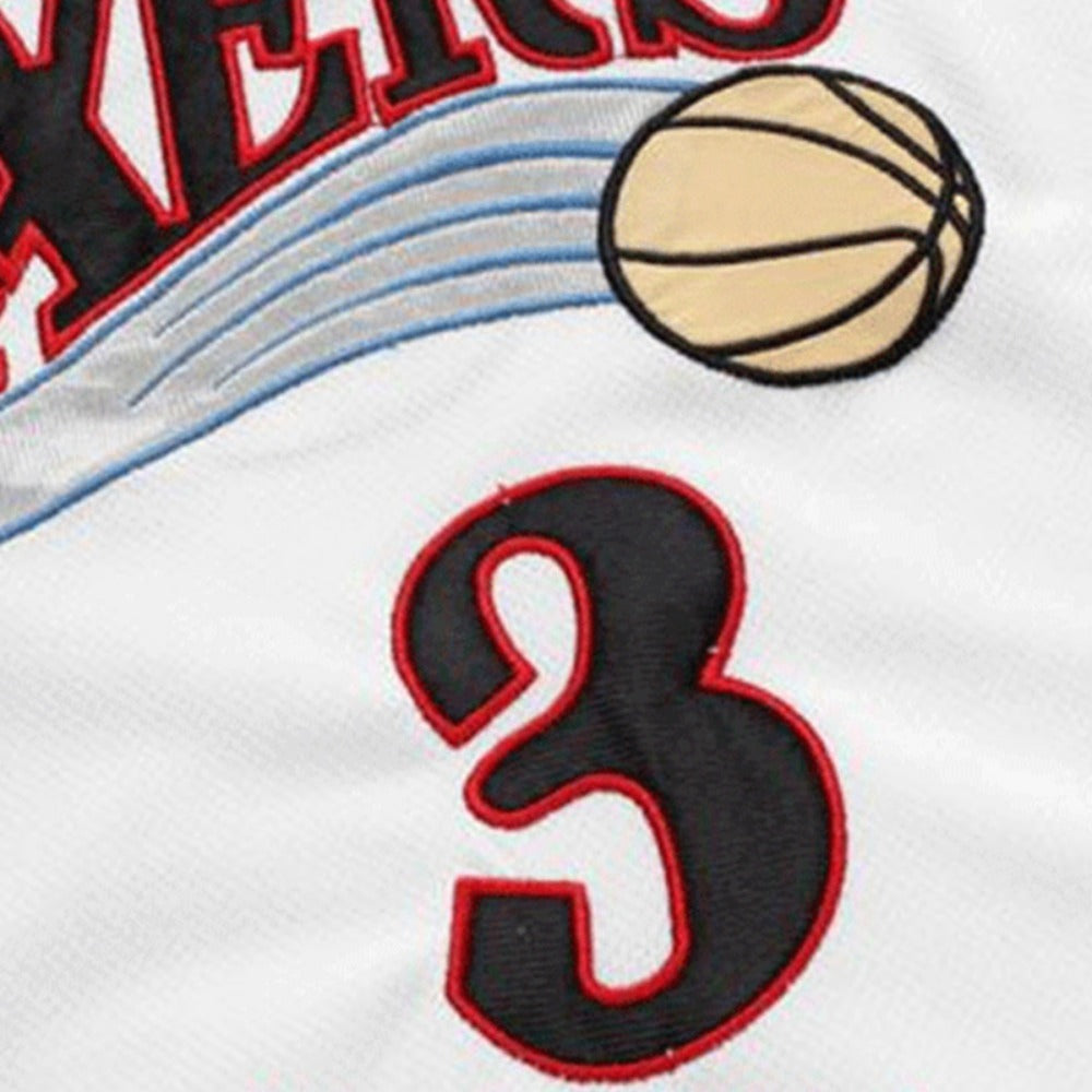 Iverson #3 Retro 76ers Breathable Basketball Jersey Pants Set Embroidery Youth Size- Adult Size