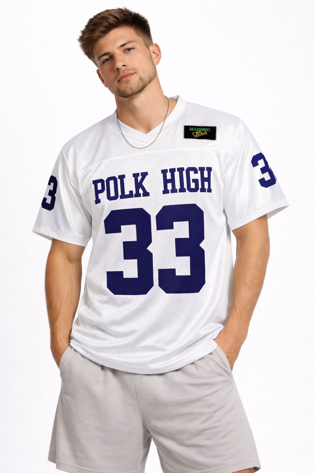 Al Bundy #33 Polk High Married With Children Football Jersey – White