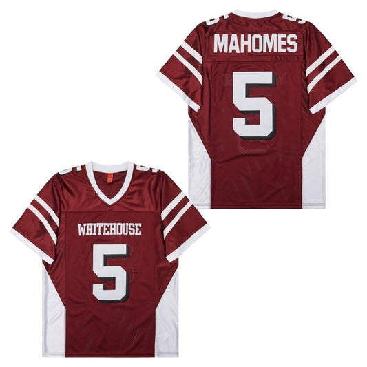 Custom PATRICK MAHOMES #5 HIGH SCHOOL FOOTBALL JERSEY - Red Limited Edition
