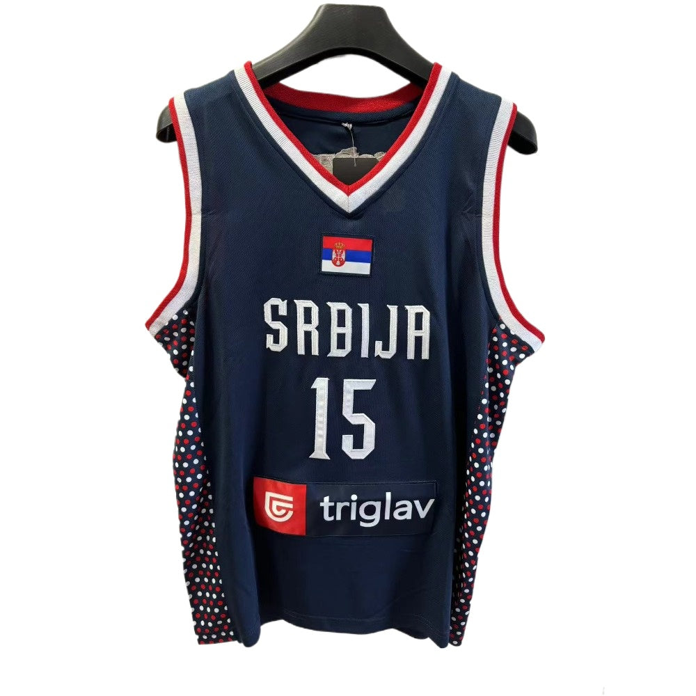 Custom Serbia National Team Nikola Jokić #15 Basketball Jersey Embroidered