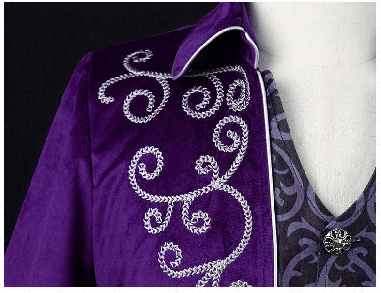 Men's Victorian Jacket Medieval Steampunk Tailcoat Gothic Coat Vampire Halloween Costume