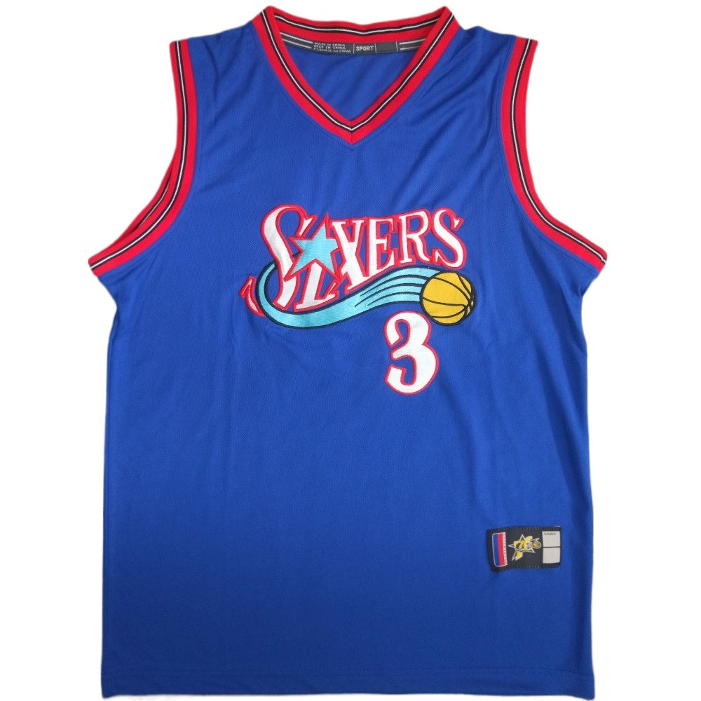 Iverson #3 Retro 76ers Breathable Basketball Jersey Pants Set Embroidery Youth Size- Adult Size