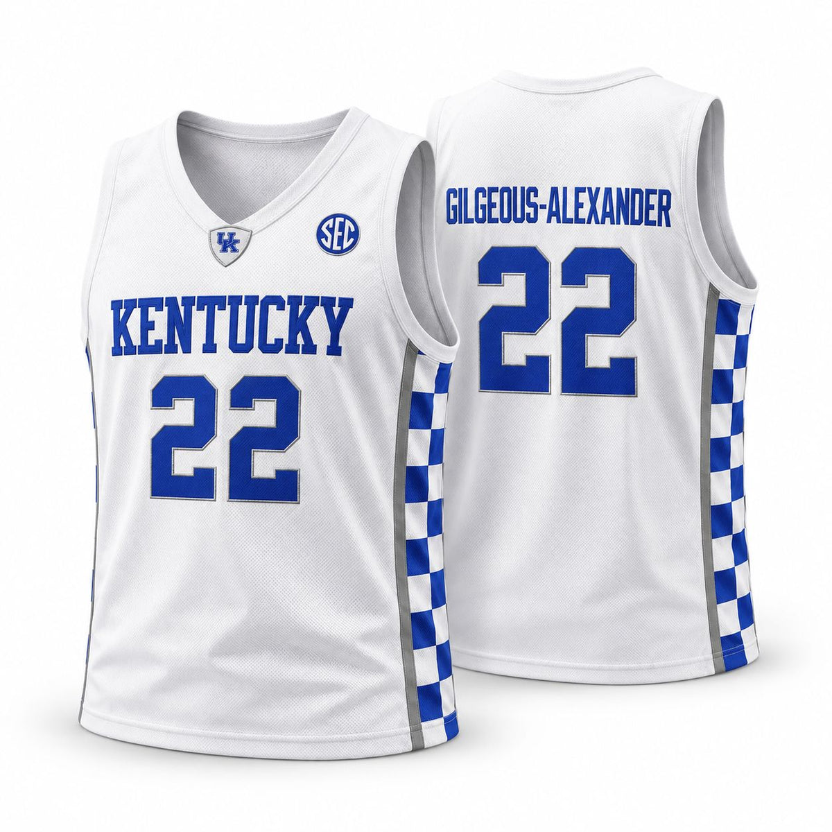 Shai Gilgeous-Alexander #22 Kentucky Basketball Jersey Blue/White