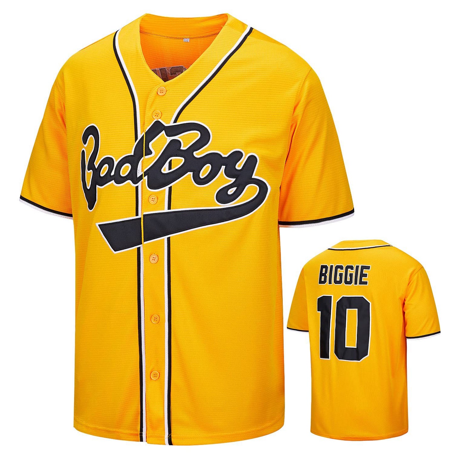 Biggie Smalls Bad Boy Baseball Jersey #10 – Yellow Edition