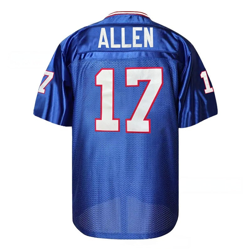 Josh Allen #17 Blue Retro American Football Jersey – Embroidered