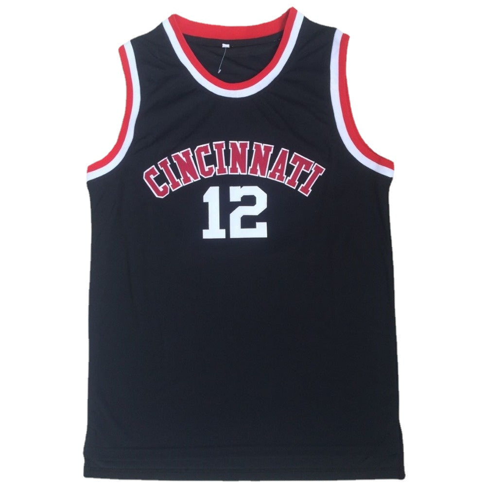 Custom Cincinnati University #12 Oscar Robertson Black Embroidered College Basketball Jersey