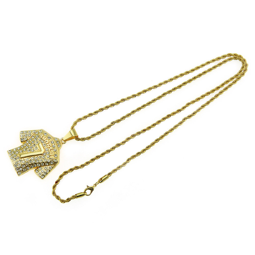 Hip Hop  #7 Jersey Pendant 3D Men's Necklace Jewelry