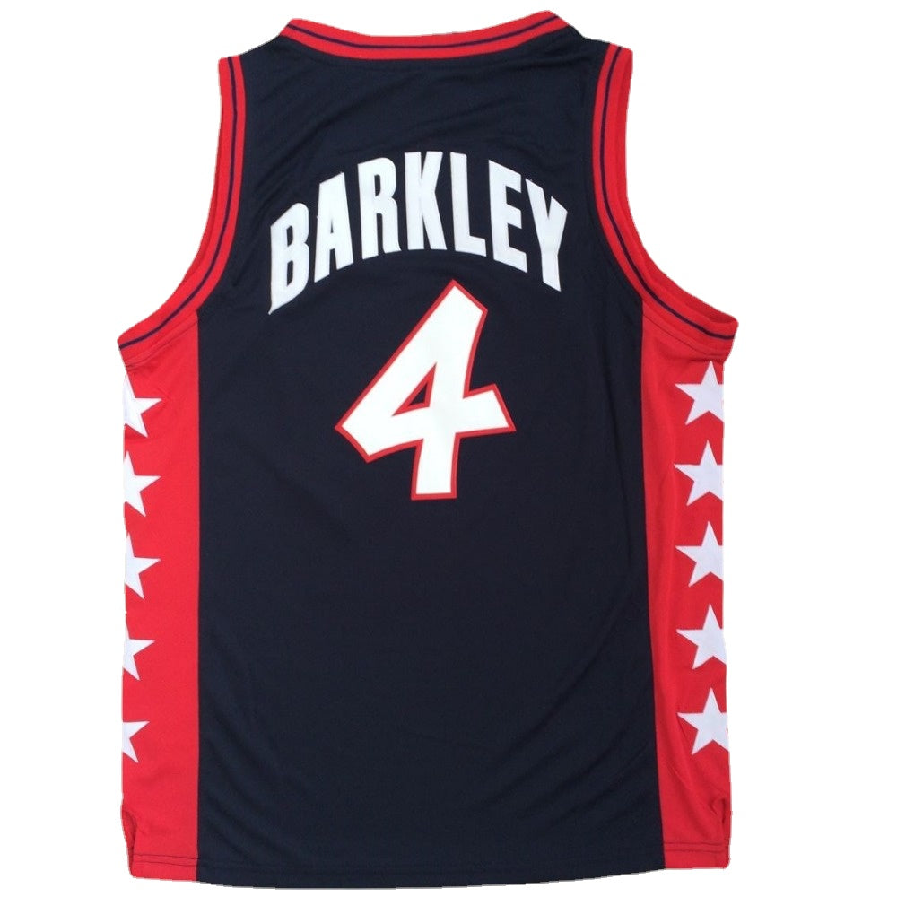 Charles Barkley #4 USA Dream Team Basketball Jersey Dark Blue
