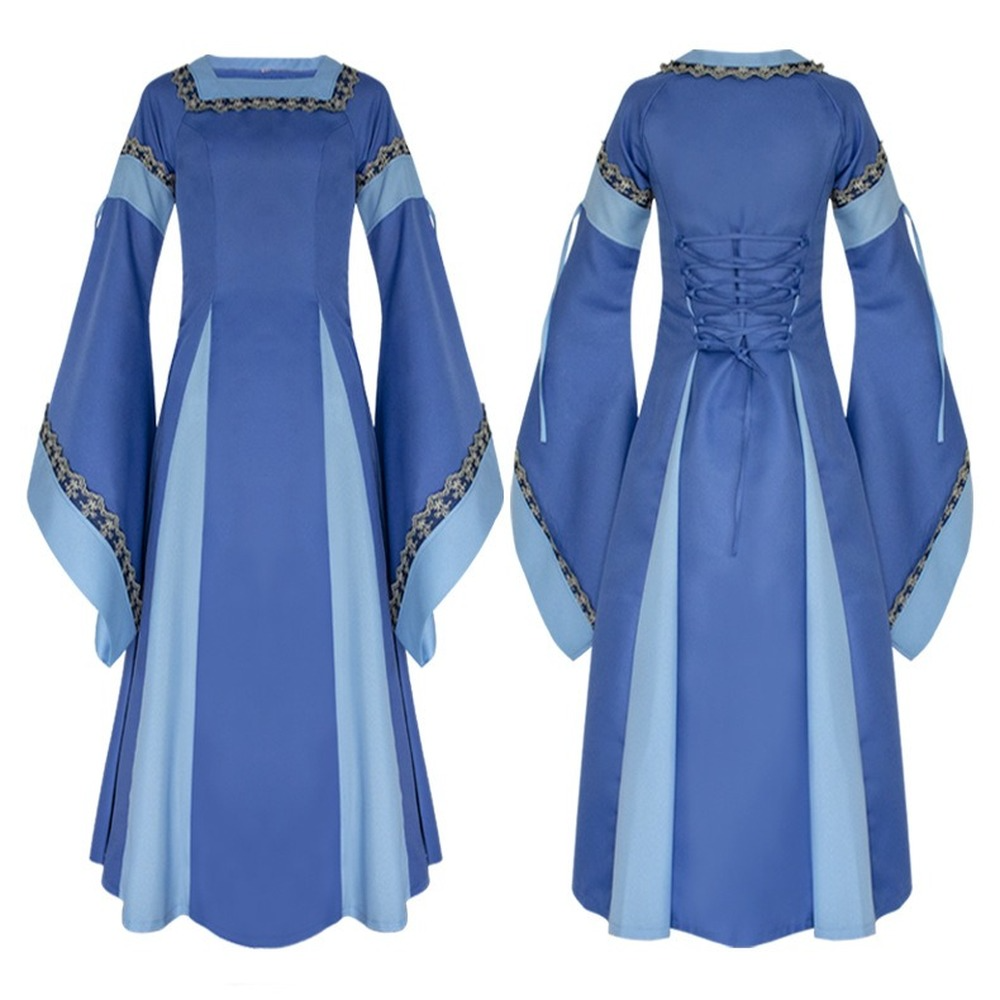 Women Irish Renaissance Medieval Dress Halloween Costume Retro Party Gothic Gown