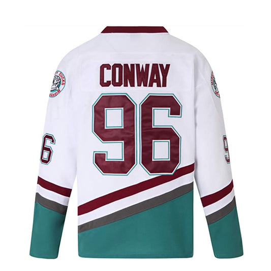 The Mighty Ducks Movie Hockey Jersey #96 Charlie Conway White Color