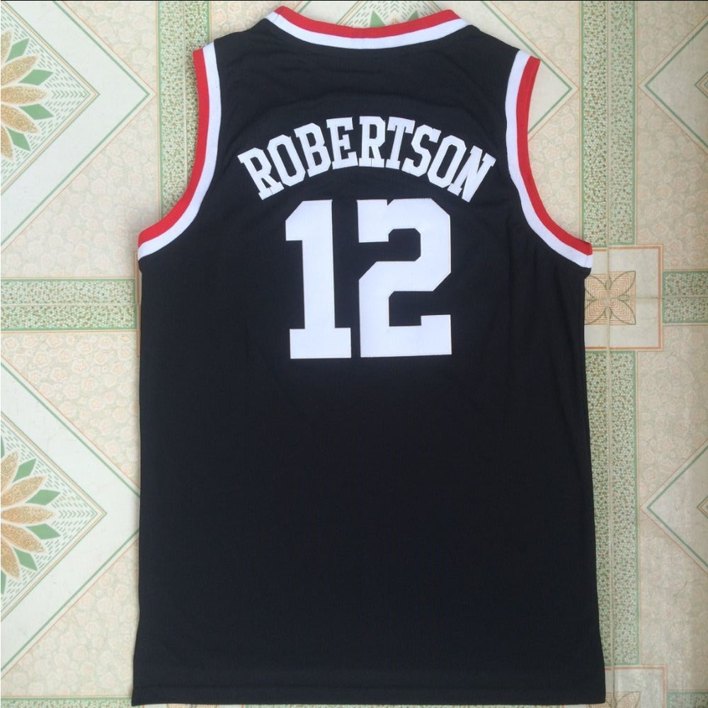 Custom Cincinnati University #12 Oscar Robertson Black Embroidered College Basketball Jersey