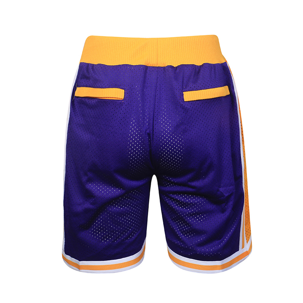 Throwback Lakers Basketball Shorts – Zip Pocket Sports Pants